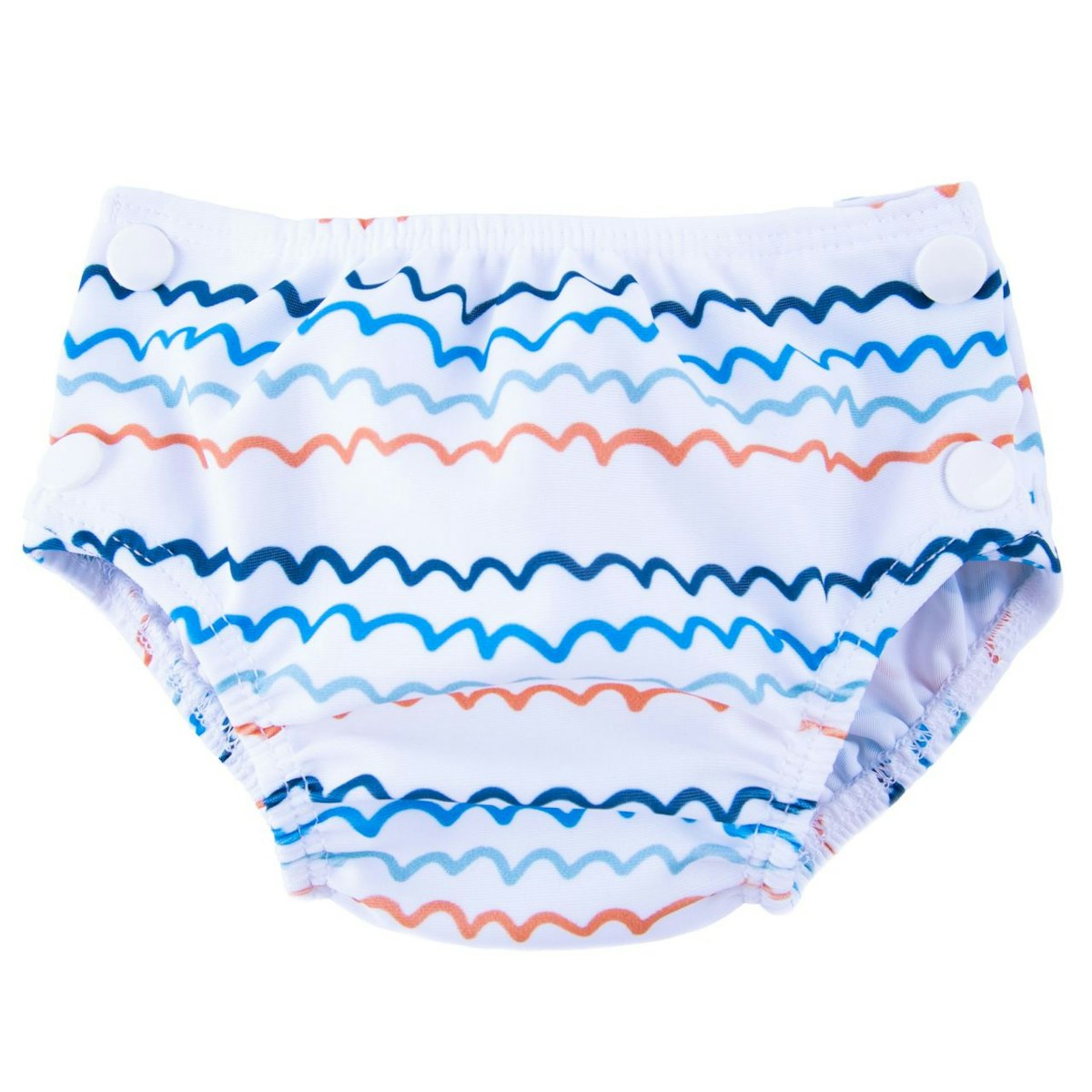 Schwimmwindel Wellen weiß S