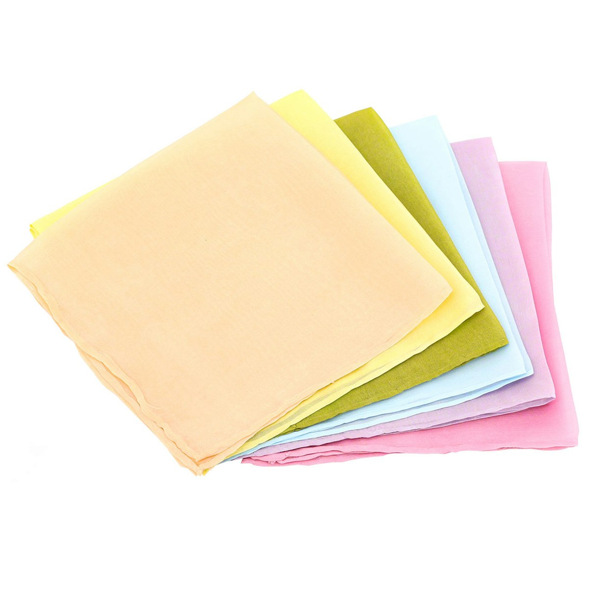 Seidentuch Basteln & Dekorieren 27x27 cm – 6 Stk. pastell