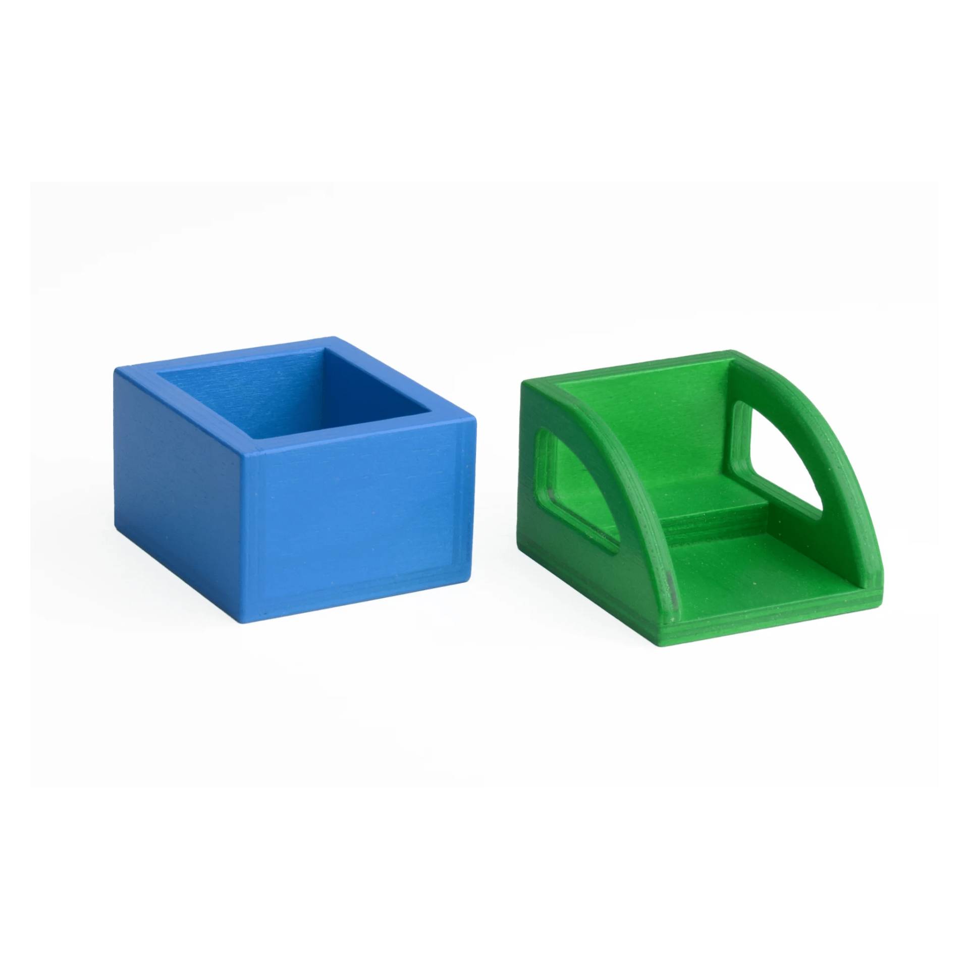 Set Aufsätze für Spielzeuglastenrad | Große Transportbox Lastenrad (Farbe): Blau | Kinderaufsatz Lastenrad (Farbe): Grün