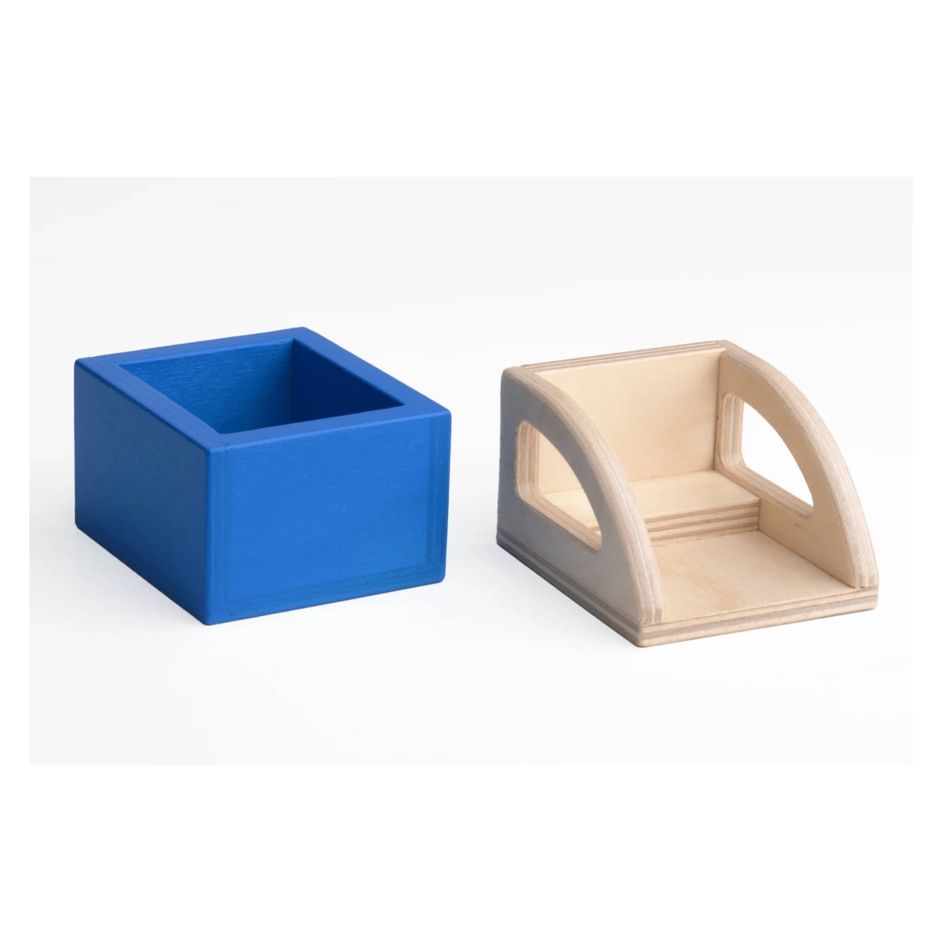 Set Aufsätze für Spielzeuglastenrad | Große Transportbox Lastenrad (Farbe): Blau | Kinderaufsatz Lastenrad (Farbe): Natur