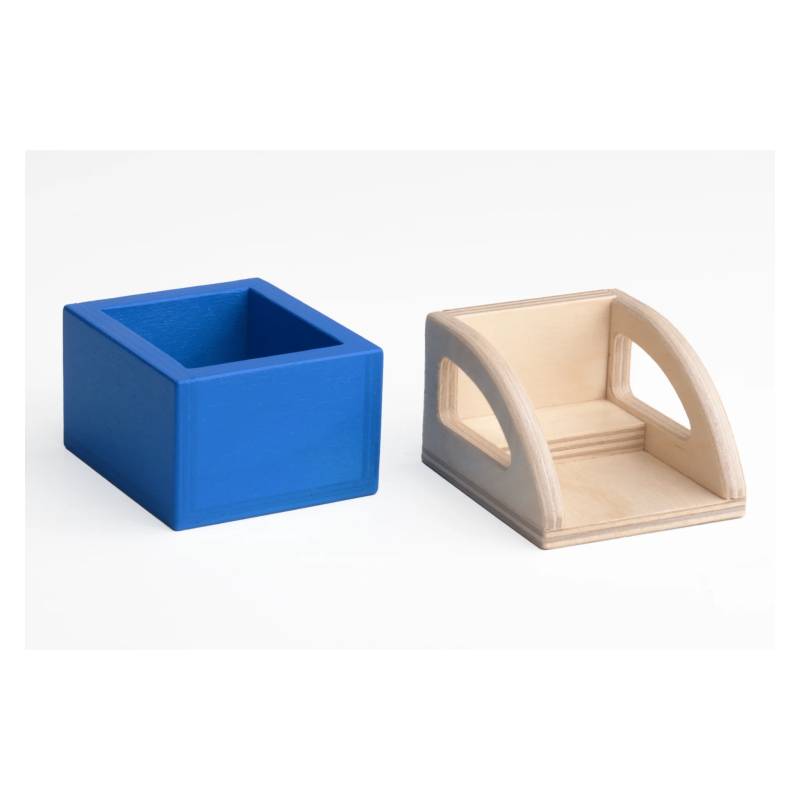 Set Aufsätze für Spielzeuglastenrad | Große Transportbox Lastenrad (Farbe): Blau | Kinderaufsatz Lastenrad (Farbe): Natur