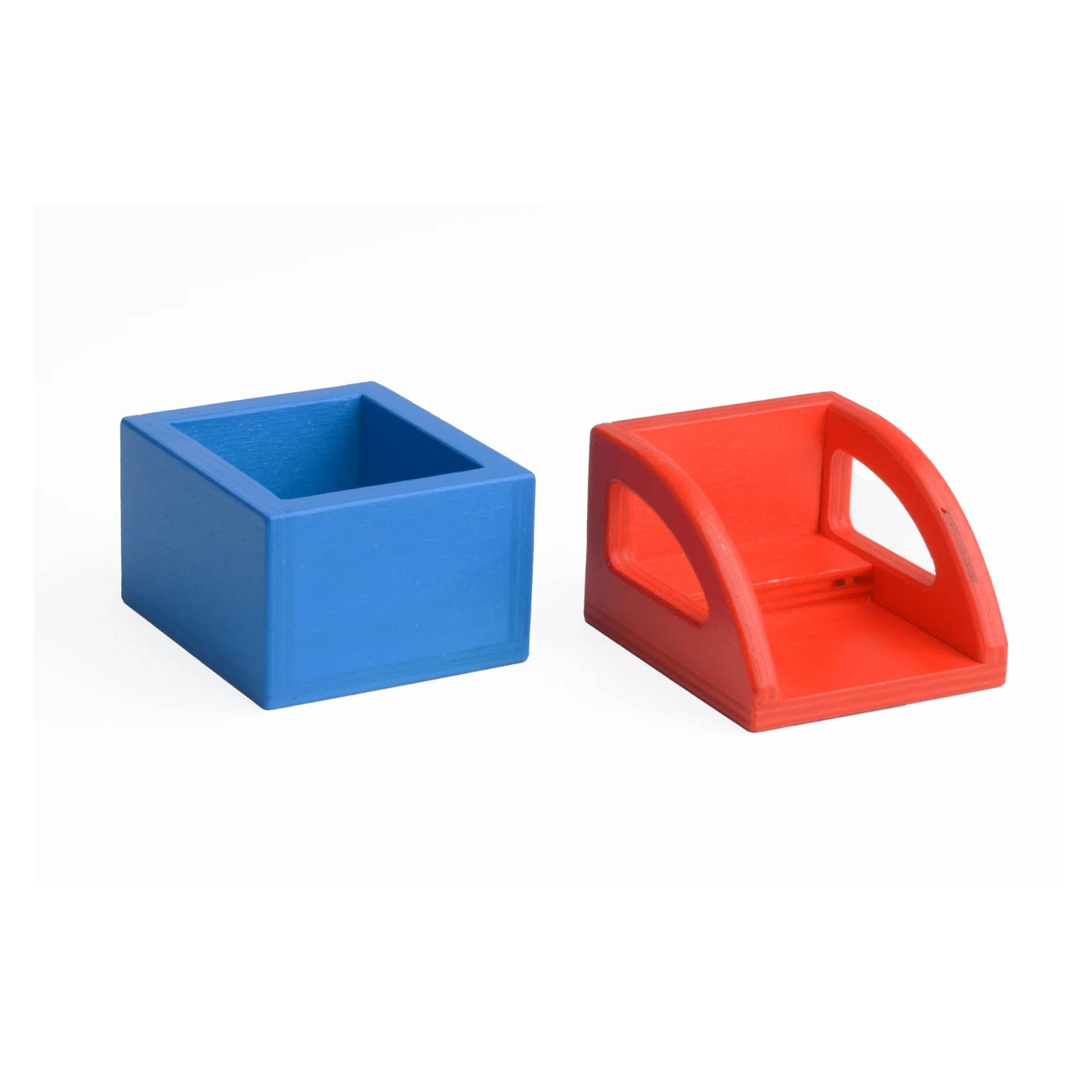 Set Aufsätze für Spielzeuglastenrad | Große Transportbox Lastenrad (Farbe): Blau | Kinderaufsatz Lastenrad (Farbe): Rot