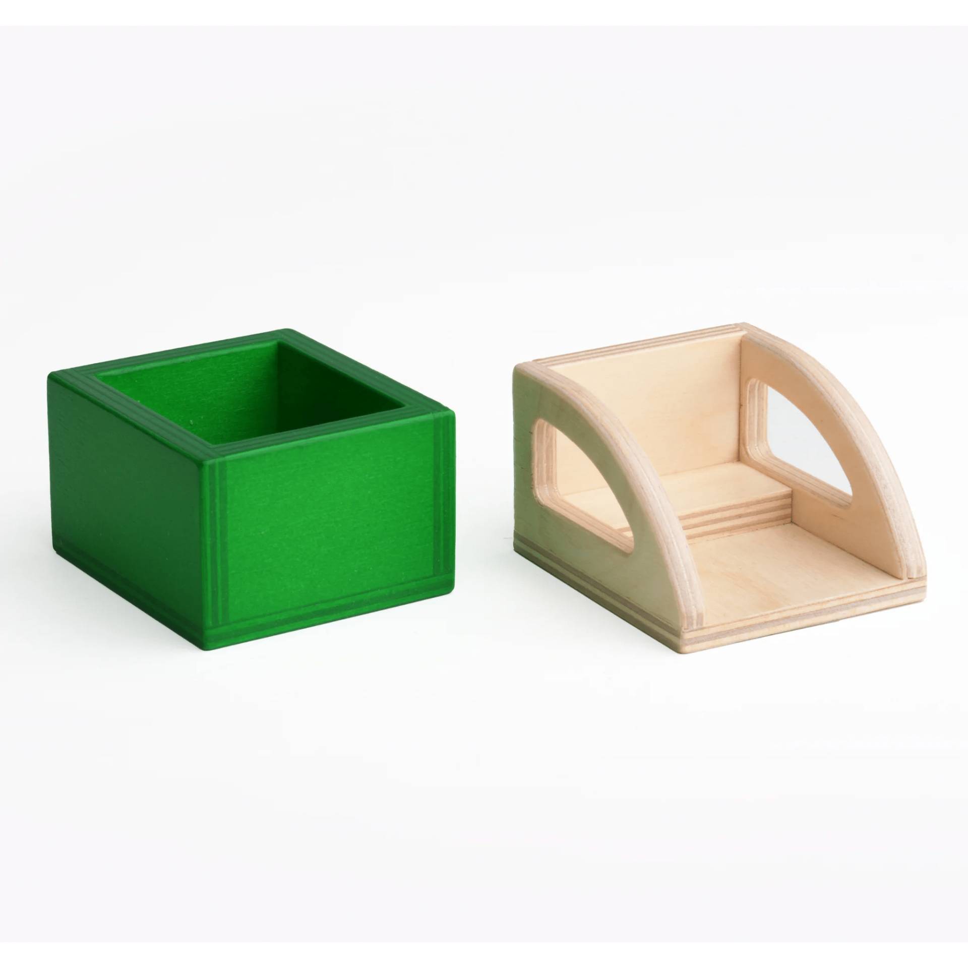 Set Aufsätze für Spielzeuglastenrad | Große Transportbox Lastenrad (Farbe): Grün | Kinderaufsatz Lastenrad (Farbe): Natur