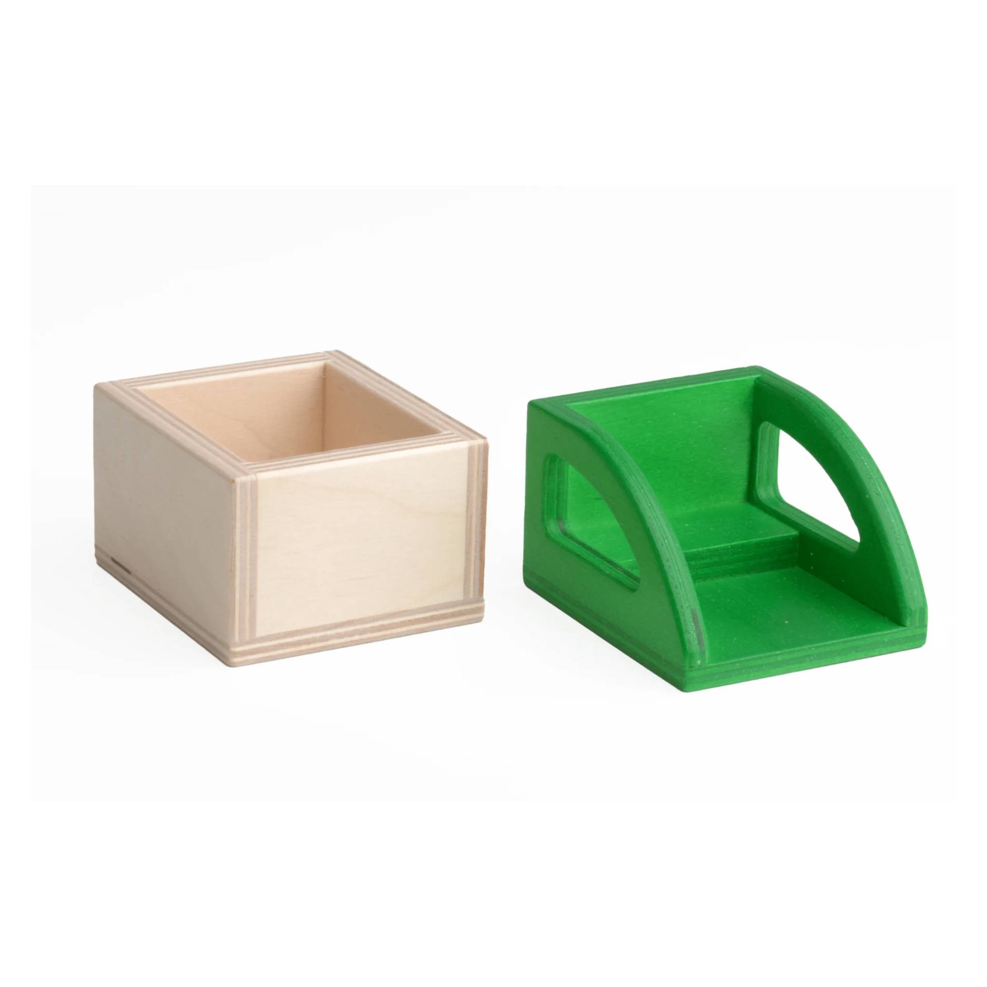 Set Aufsätze für Spielzeuglastenrad | Große Transportbox Lastenrad (Farbe): Natur | Kinderaufsatz Lastenrad (Farbe): Grün