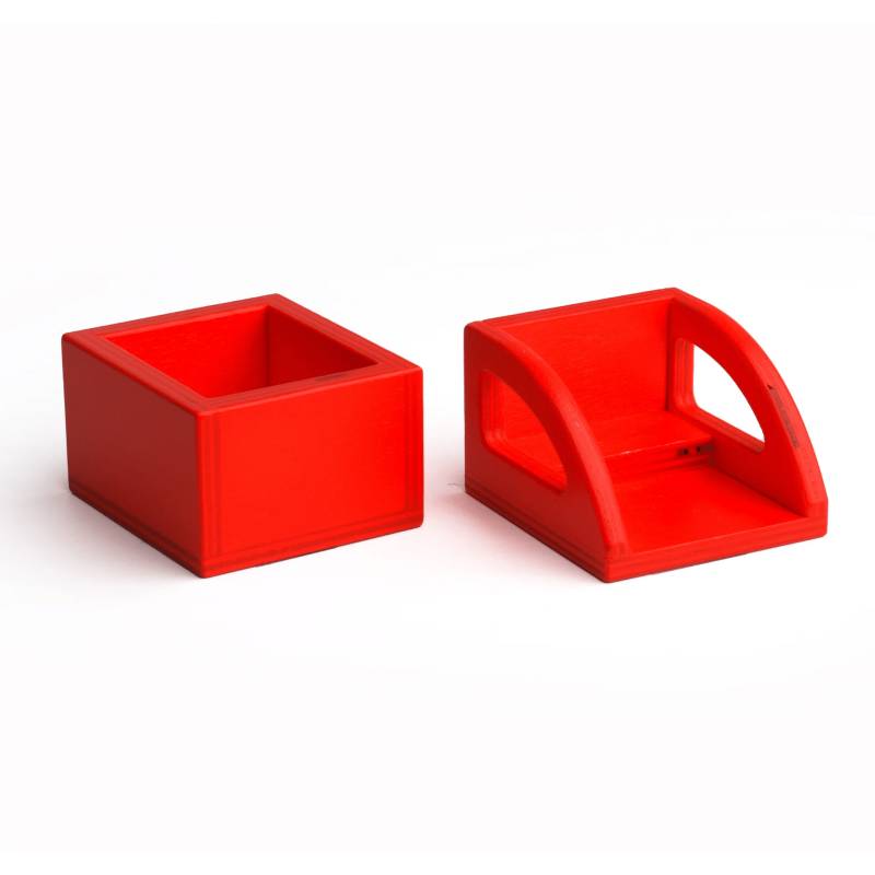 Set Aufsätze für Spielzeuglastenrad | Große Transportbox Lastenrad (Farbe): Rot | Kinderaufsatz Lastenrad (Farbe): Rot