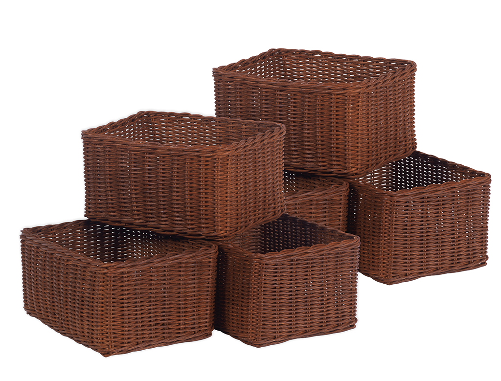 Set mit 6 großen, tiefen Körben