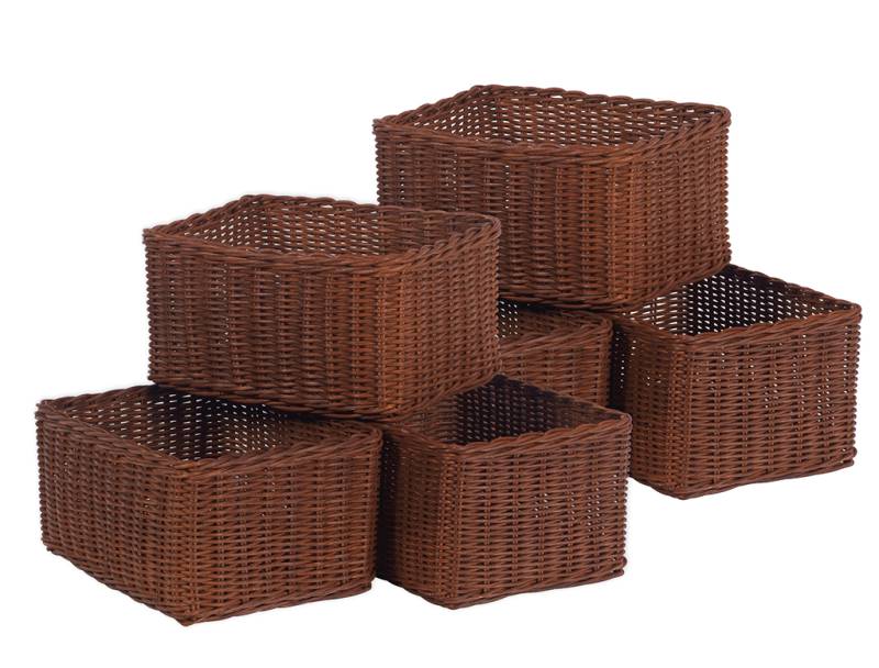 Set mit 6 großen, tiefen Körben