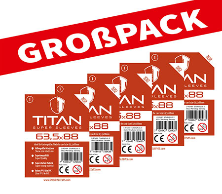 Shield Titan 1 - (100er Gro�pack) 100 Super Sleeves f�r Kartengr��e 63,5 x 88 mm