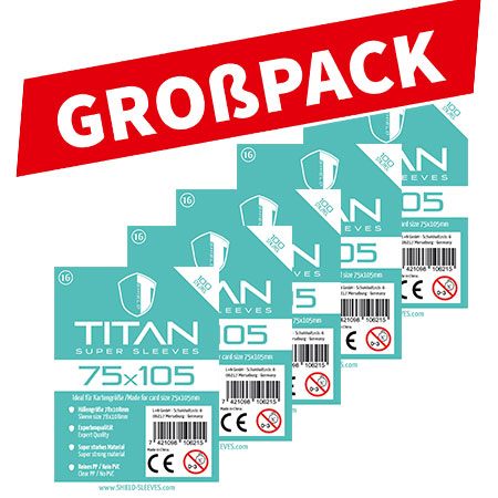 Shield Titan 16 - (100er Gro�pack) 100 Super Sleeves f�r Kartengr��e 75 x 105 mm