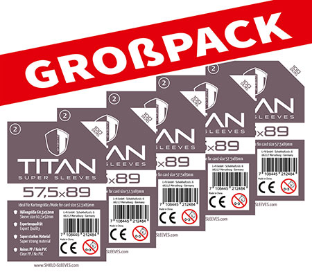 Shield Titan 2 - (100er Gro�pack) 100 Super Sleeves f�r Kartengr��e 57,5 x 89 mm