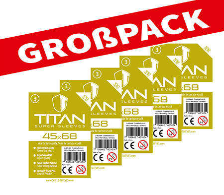 Shield Titan 3 - (100er Gro�pack) 100 Super Sleeves f�r Kartengr��e 45 x 68 mm