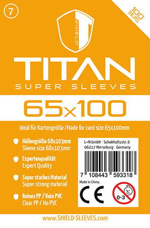 Shield Titan 7 - 100 Super Sleeves f�r Kartengr��e 65 x 100 mm