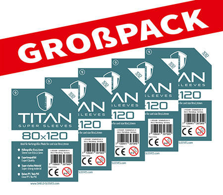 Shield Titan 9 - (100er Gro�pack) 100 Super Sleeves f�r Kartengr��e 80 x 120 mm