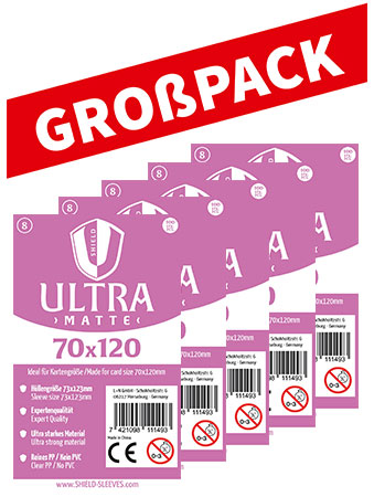 Shield Ultra Matte 8 - (100er Gro�pack) 100 Super Sleeves f�r Kartengr��e 70 x 120 mm