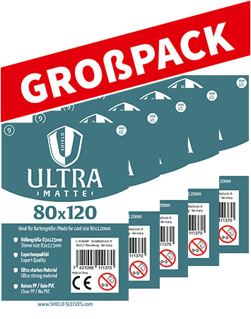 Shield Ultra Matte 9 - (100er Gro�pack) 100 Super Sleeves f�r Kartengr��e 80 x 120 mm