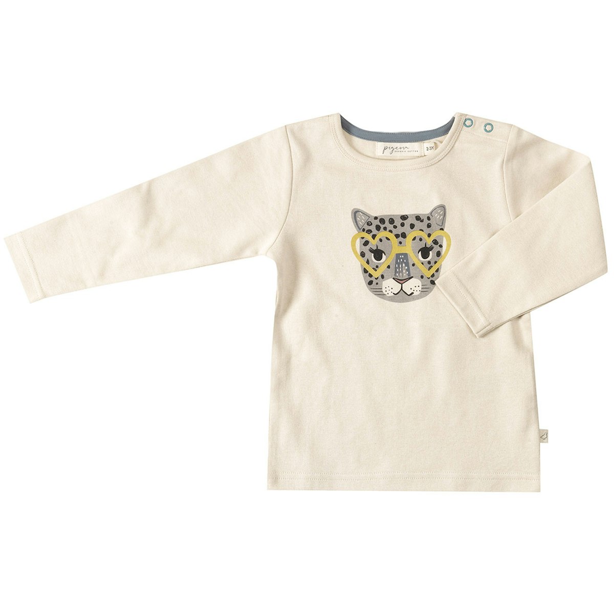 Shirt Langarm Leopard Brille creme 80