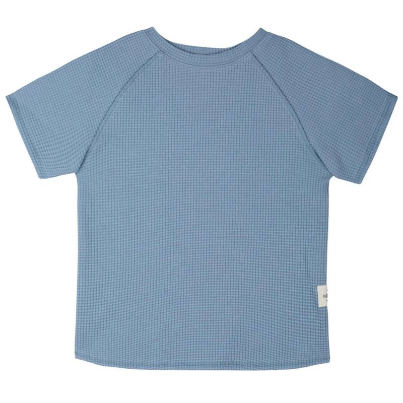 Shirt Waffelstruktur kurzarm blau 98