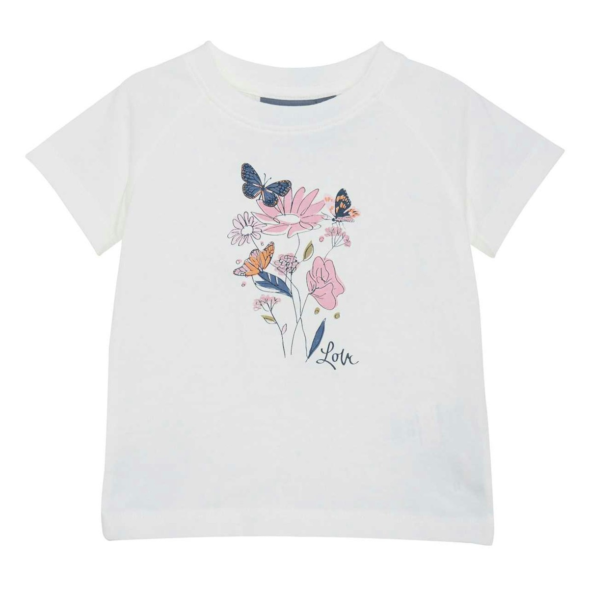 Shirt kurzarm Blumen Druck weiß 74