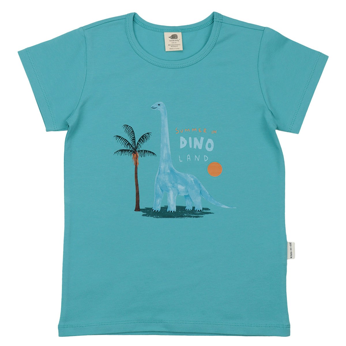 Shirt kurzarm Dino Welt türkis 110