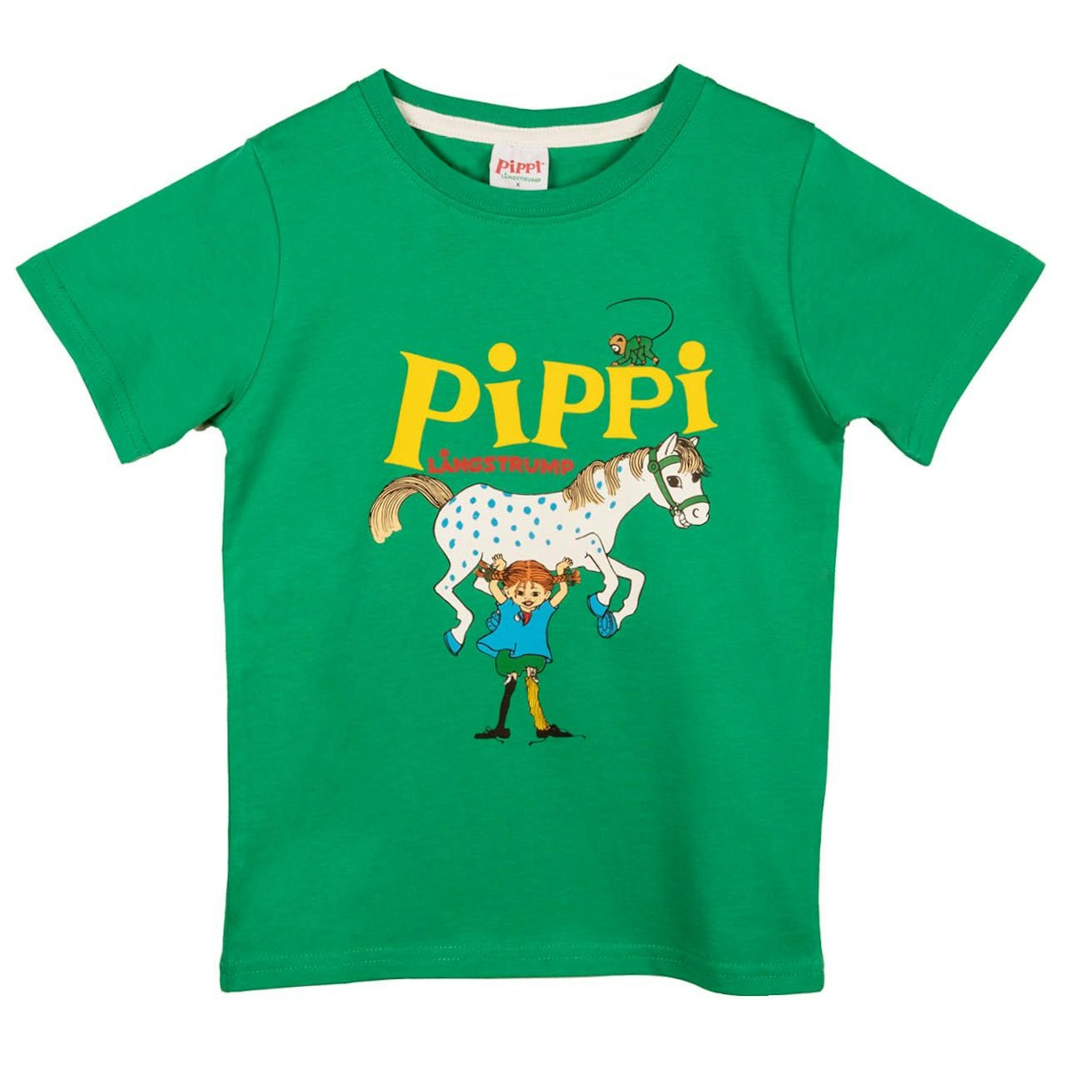 Shirt kurzarm Pippi Langstrumpf grün 134/140