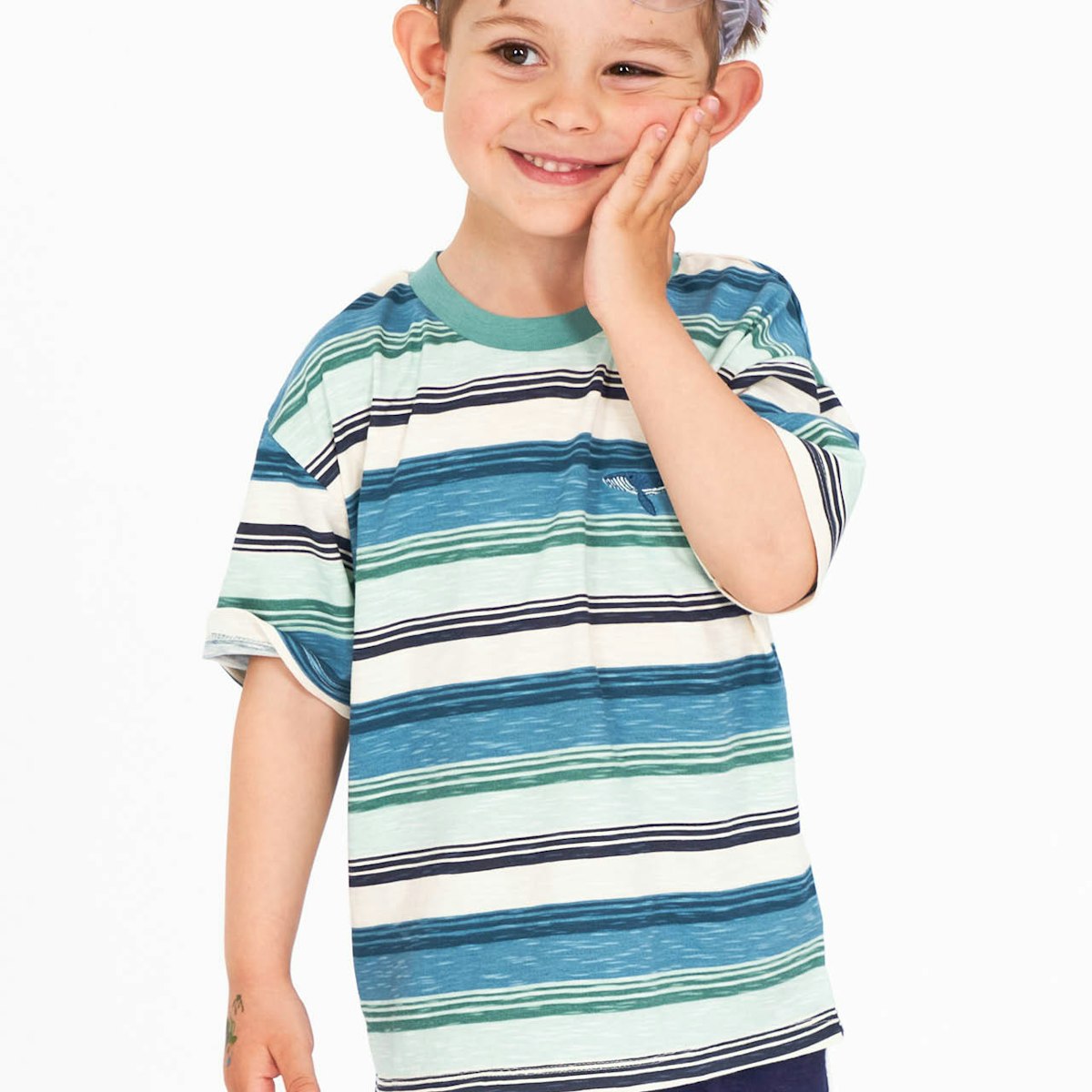 Shirt kurzarm Ringel blau 134/140