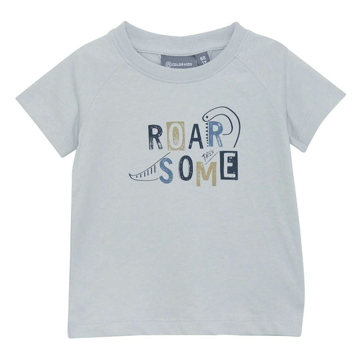 Shirt kurzarm "Roar Some" Aufschrift grau 98
