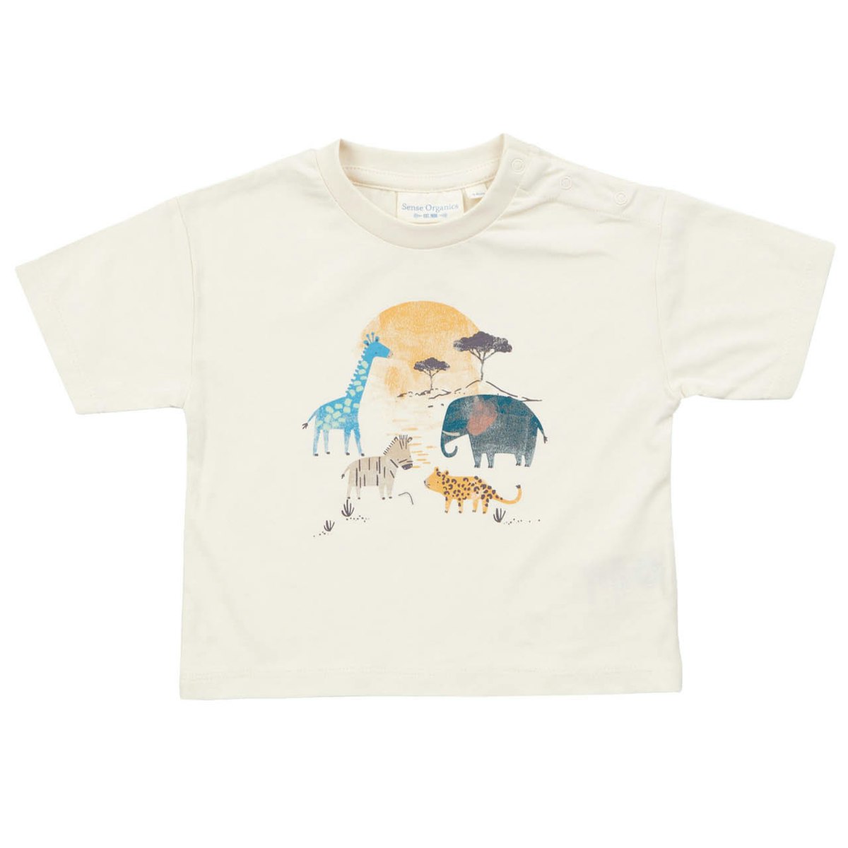 Shirt kurzarm Safari Tiere creme-weiß 50/56