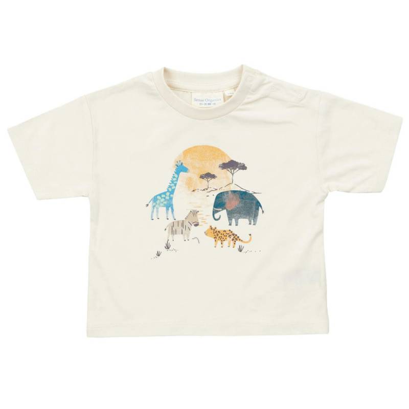 Shirt kurzarm Safari Tiere creme-weiß 62/68