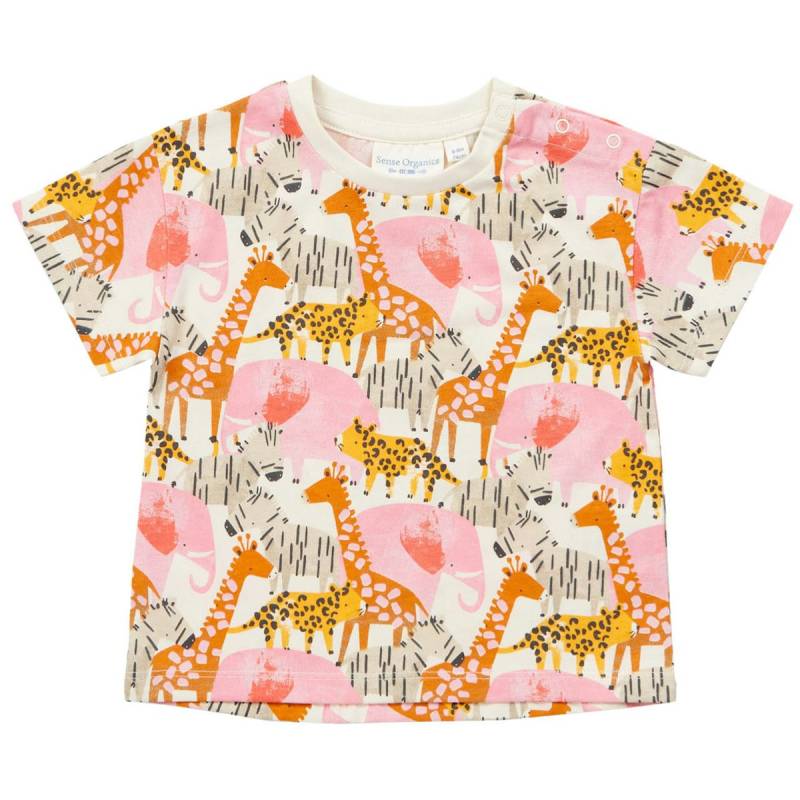 Shirt kurzarm Safari-Tiere rosa 62/68