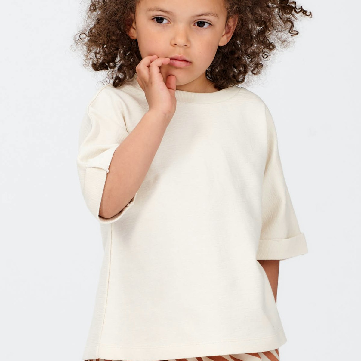 Shirt kurzarm Sommer-Sweat creme 110/116