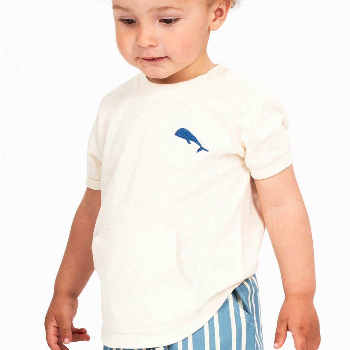 Shirt kurzarm Wal eierschale 74/80