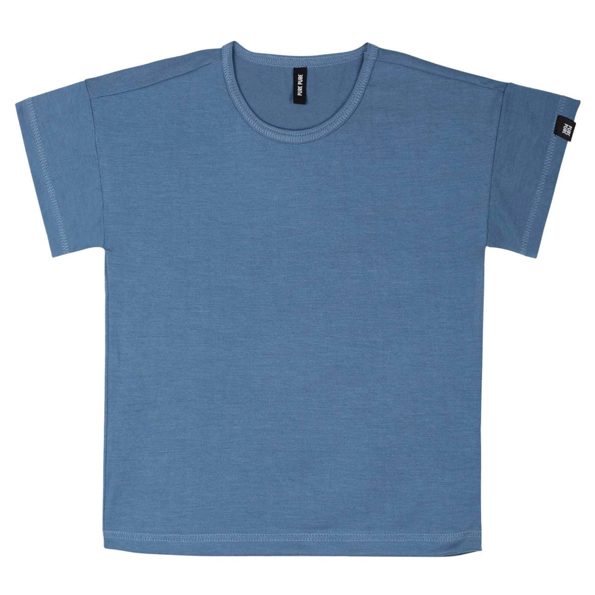 Shirt kurzarm blau aus weichem Lyocell 122/128