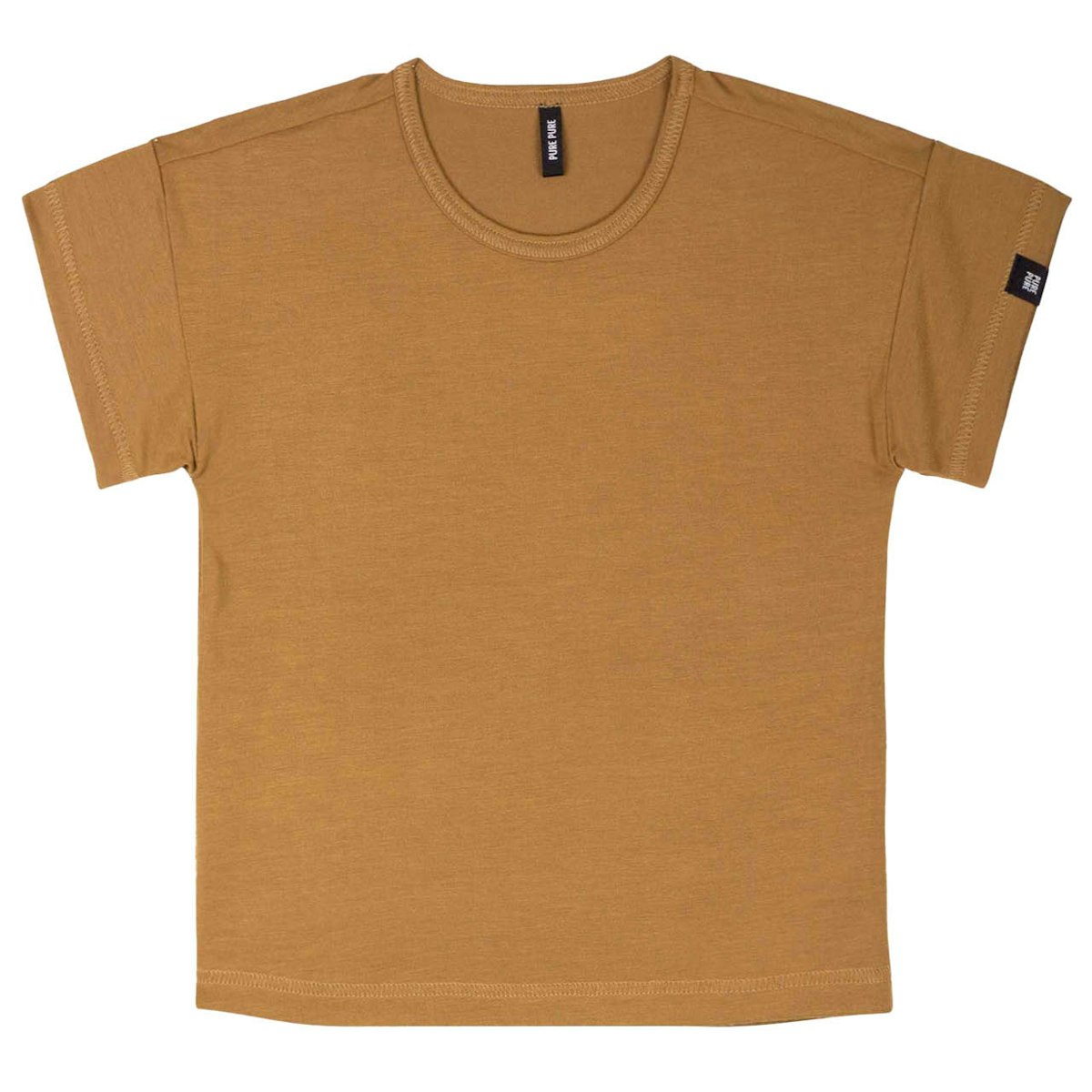 Shirt kurzarm braun aus weichem Lyocell 110/116