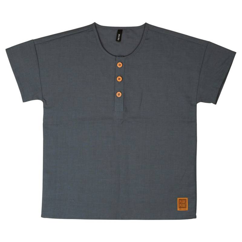 Shirt kurzarm jeans-blau Baumwoll-Leinen Mix 98