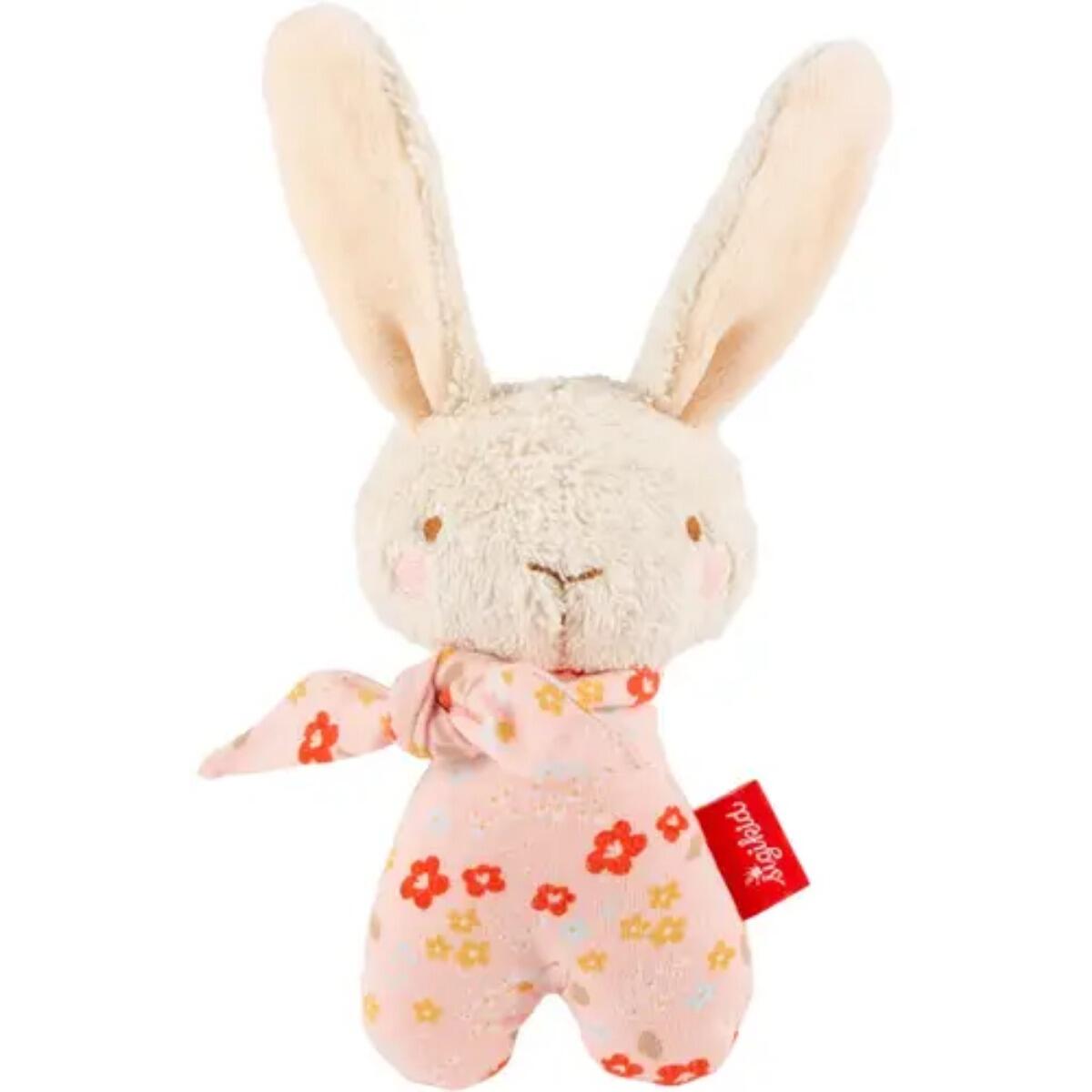 Sigikid - Baby Rassel-Greifling Hase aus Baumwolle, rosa