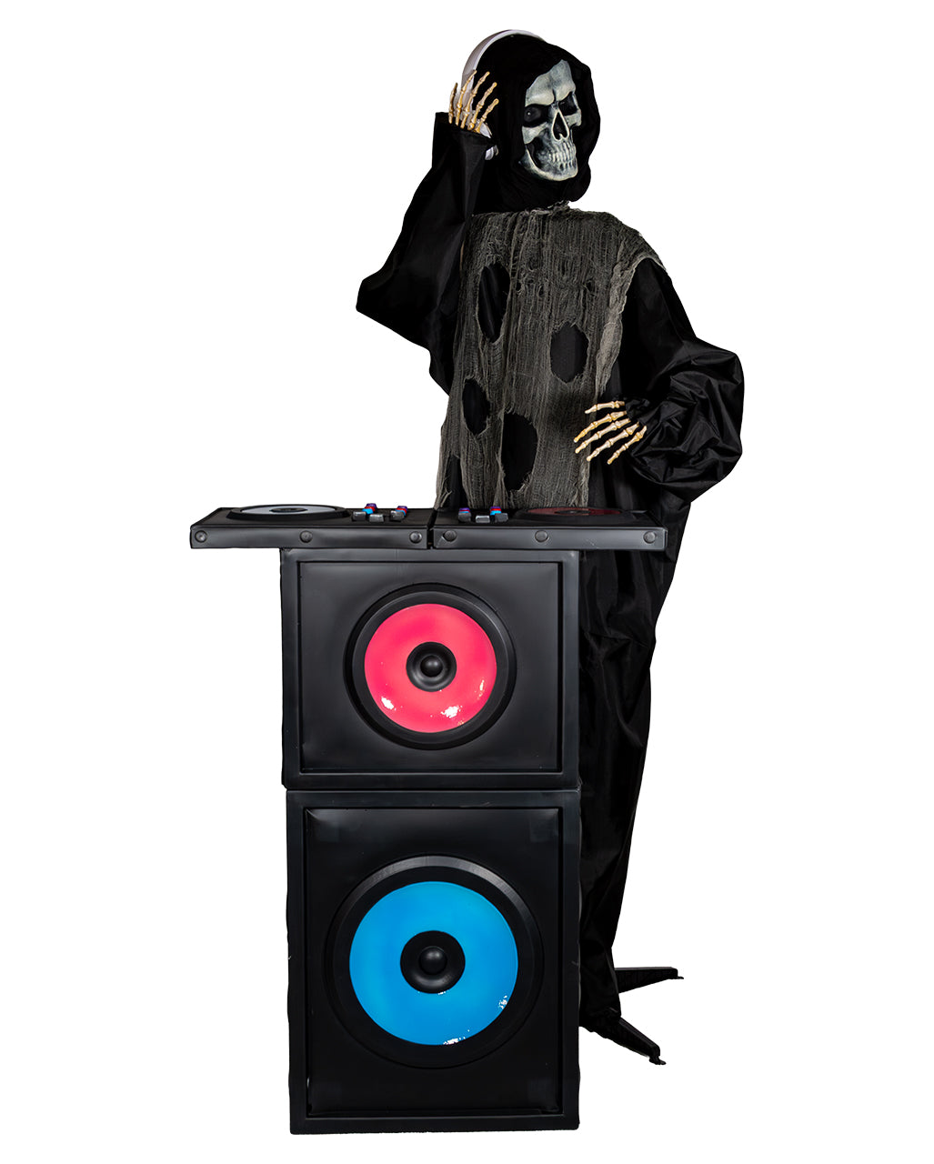 Skelett DJ Deadbeat mit Mischpult Halloween Animatronic 170cm