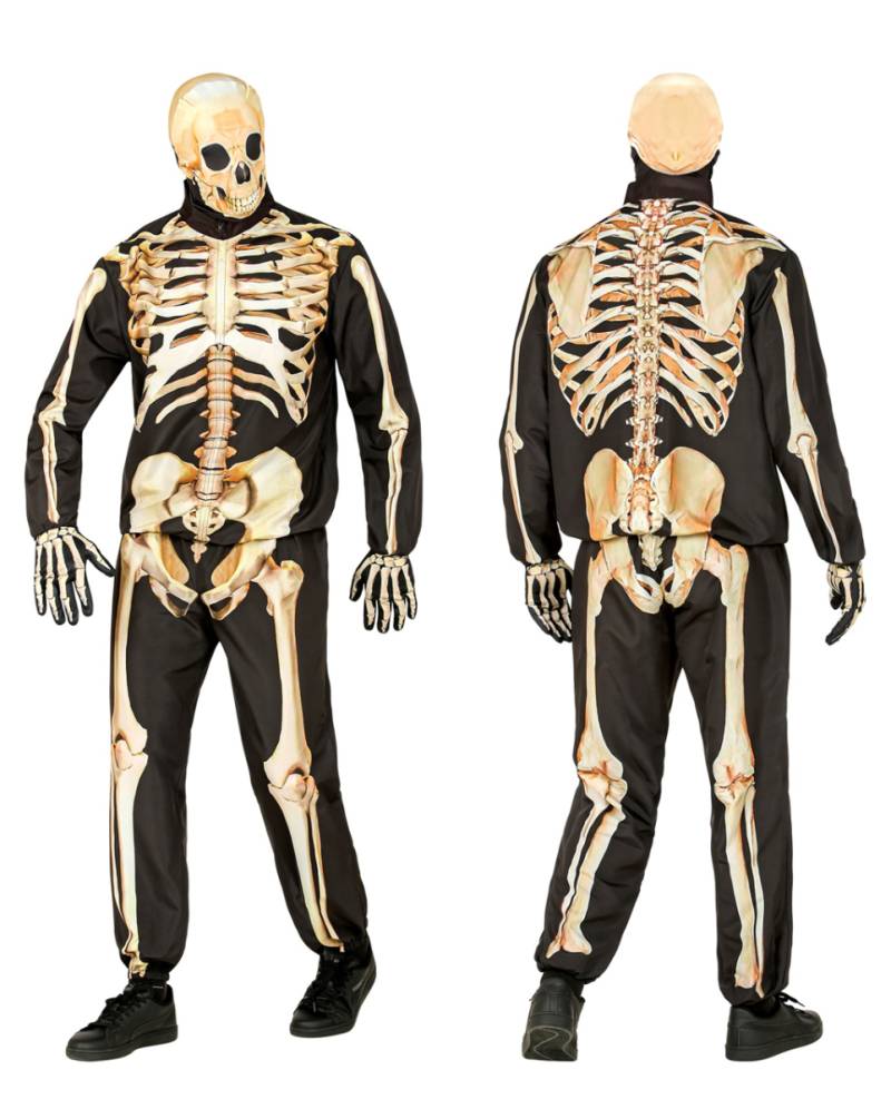 Skelett Sofortkostüm mit Maske & Handschuhe M