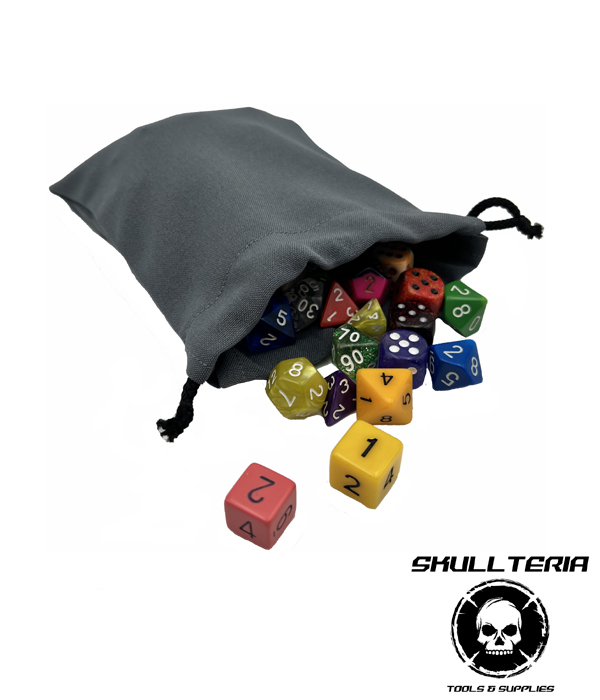 Skullteria Würfelbeutel grau klein Dice Bag Würfel Beutel