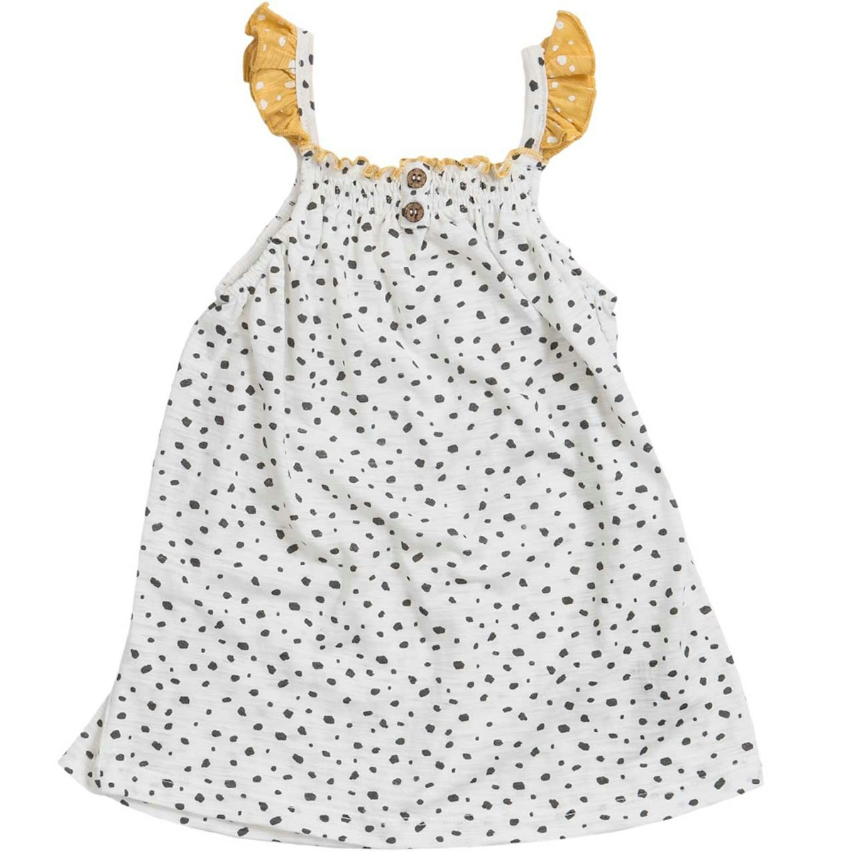 Slub Kleid Rüschen weiß 74/80