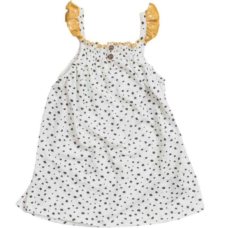 Slub Kleid Rüschen weiß 74/80