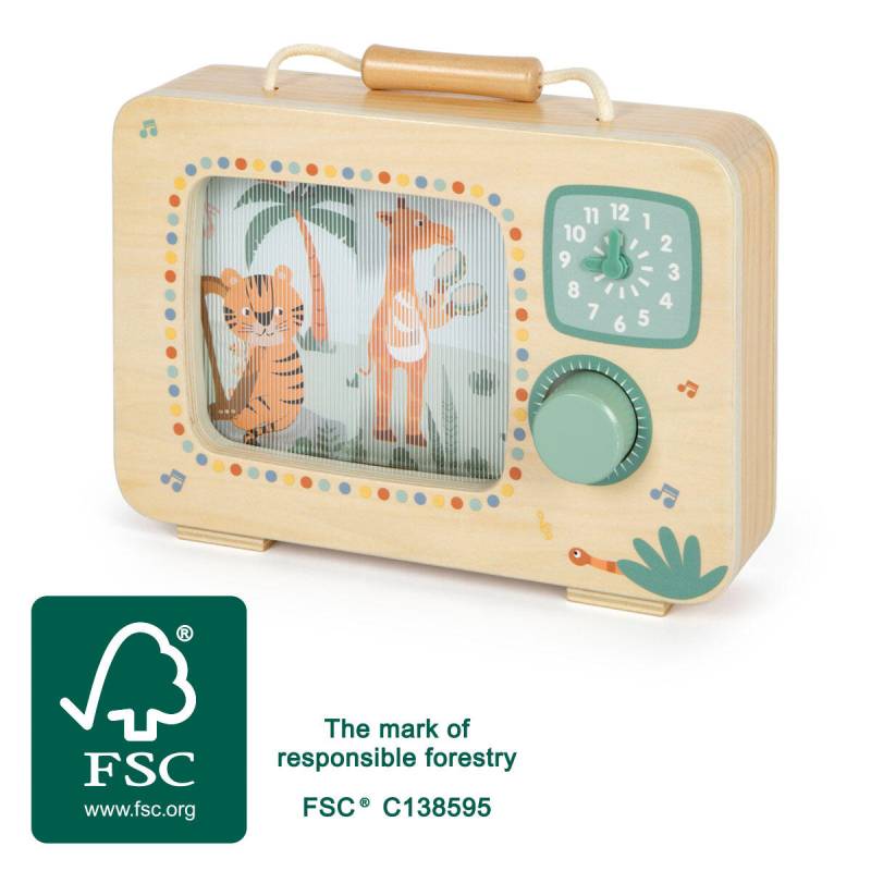 Small Foot - Spieluhr Fernseher „Safari“ FSC 100%