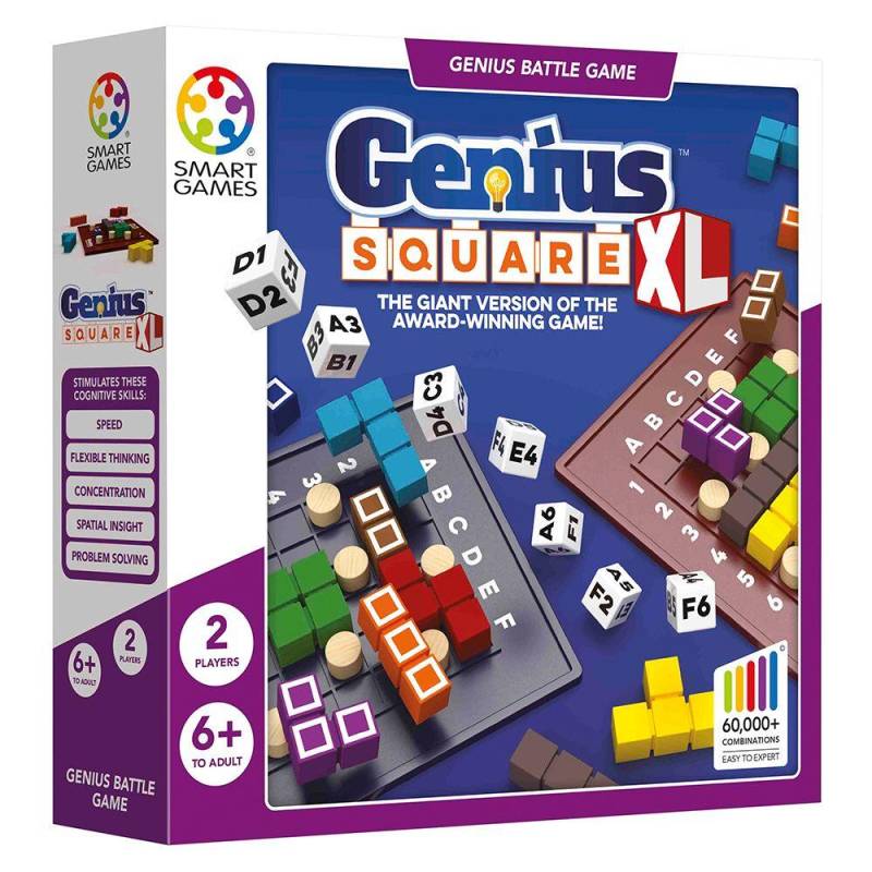 Smart Games - The Genius Square XXL Logikspiel Duellspiel Puzzlespiel