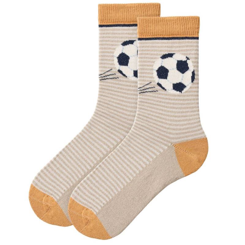 Socken beige geringelt Fußball 28/30 Socken beige geringelt Fußball 28/30