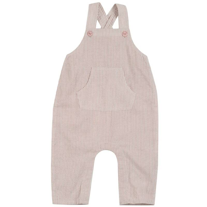 Soft und robuste Krepp-Gewebe Latzhose rosa 80