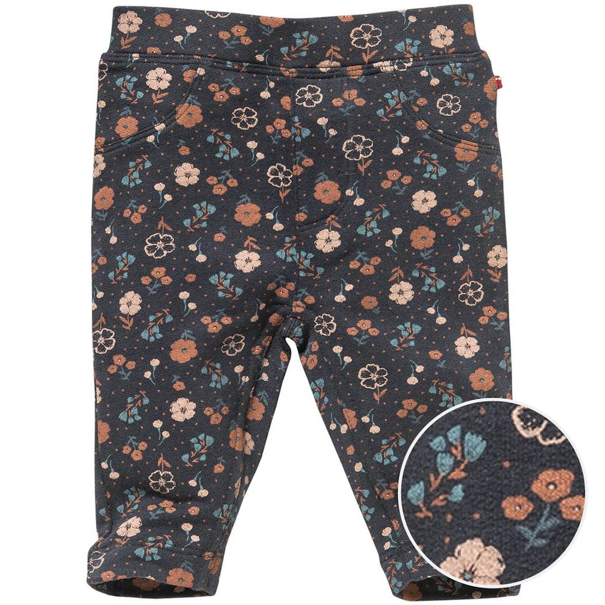 Softe Sweat Treggings Blümchen nachtblau 98