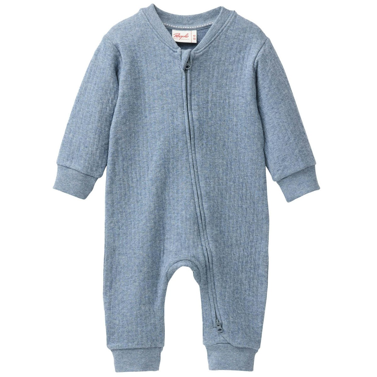 Softer kuscheliger Langarmstrampler rauchblau meliert 74/80