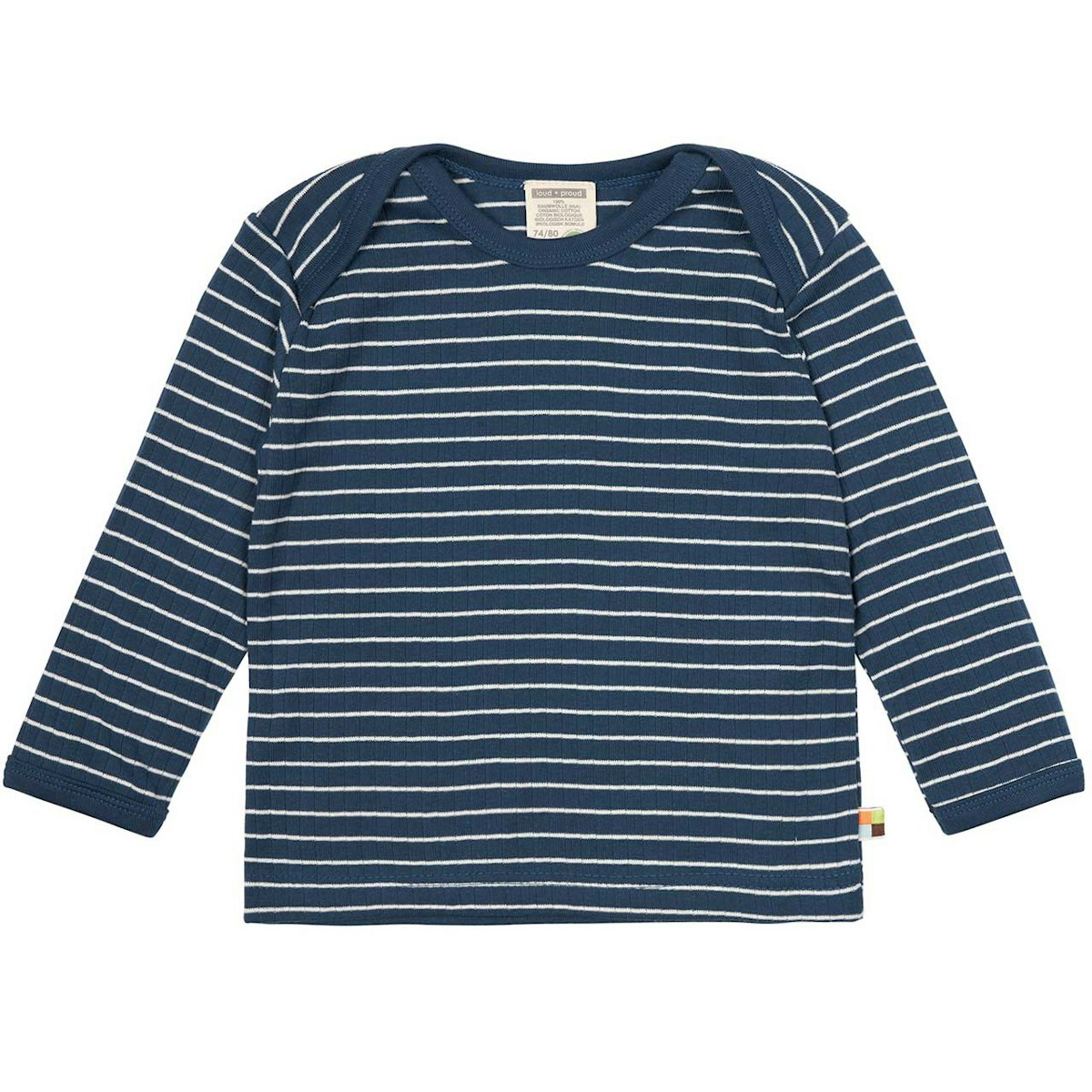 Softes Langarmshirt Rippe gestreift marine 158/164