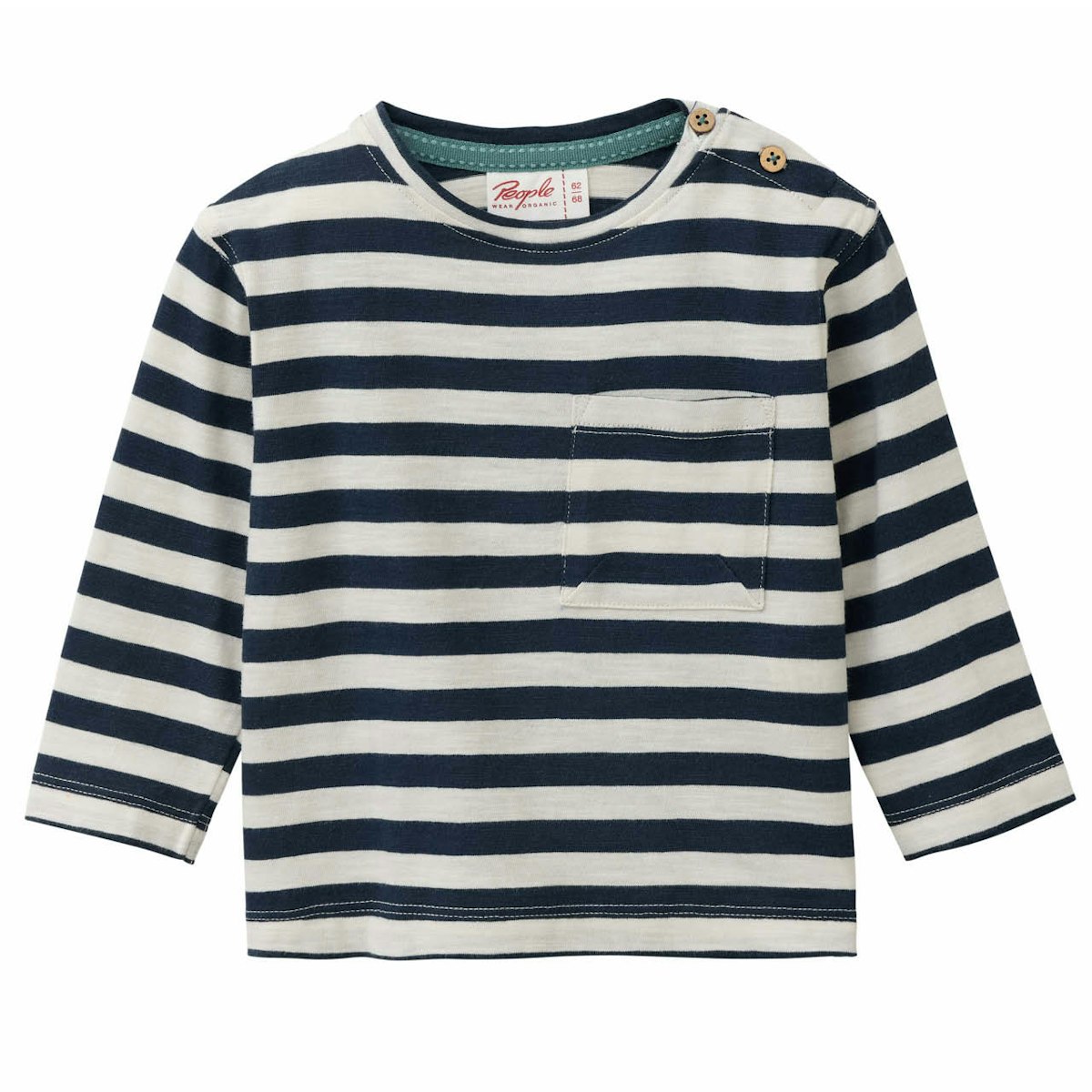 Softes Langarmshirt dunkelblau geringelt 62/68