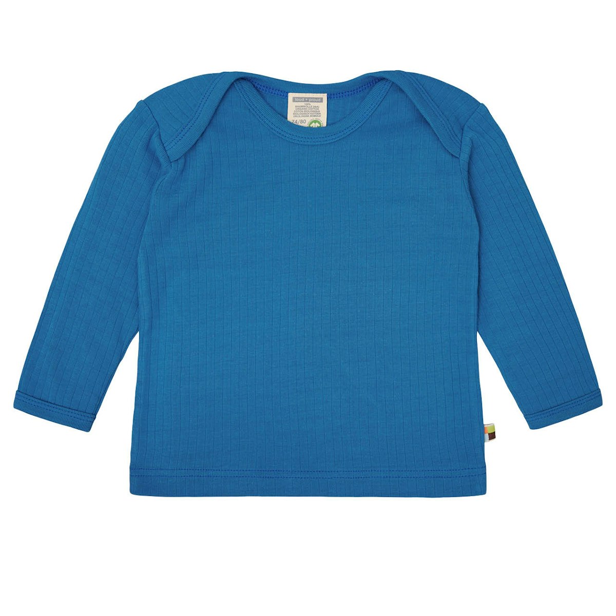 Softes Langarmshirt grobe Rippe blau 110/116