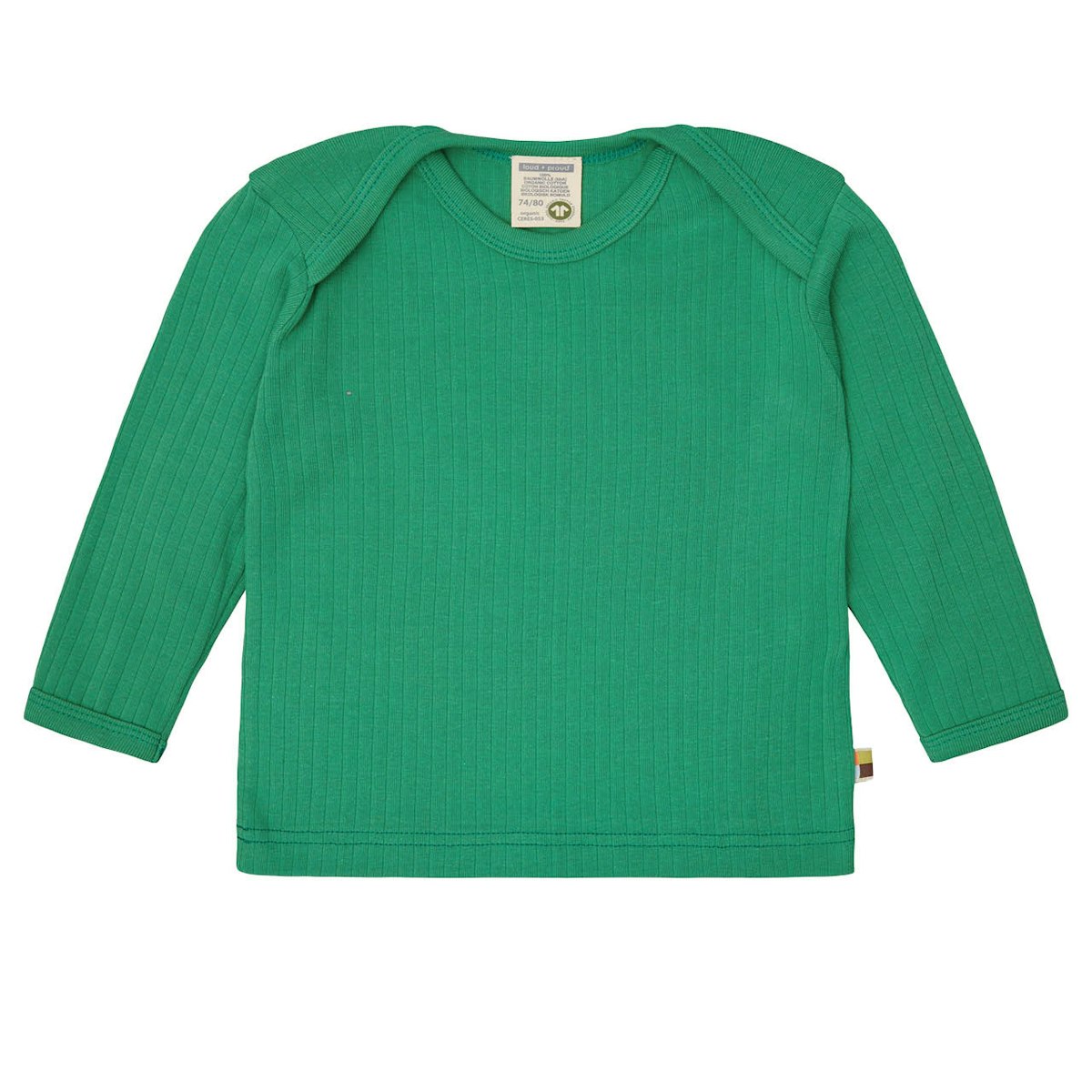 Softes Langarmshirt grobe Rippe grün 98/104